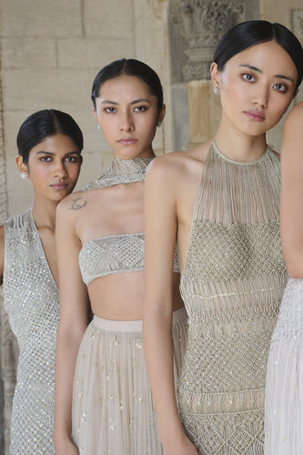 Elmyra Embroidered Macrame Skirt Set - Gold, Gold, image 7