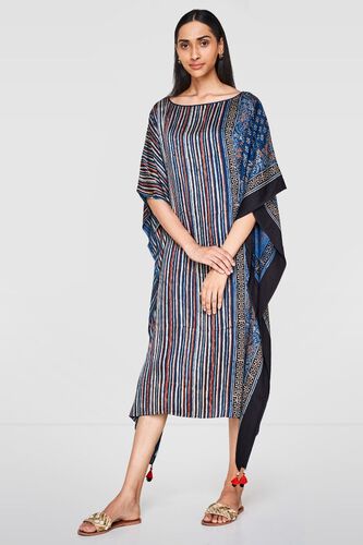 3 - Indigo Striped Kaftan, image 3