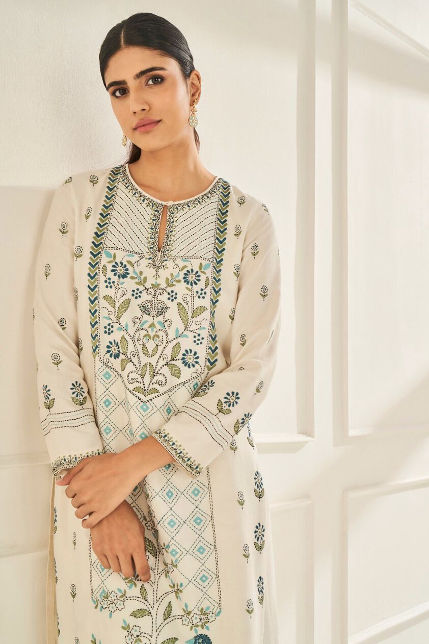 4 - Lehar Kurta Set &ndash; Cream, image 4