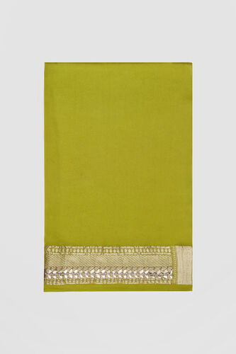 Abhinaya Benarasi Silk Embroidered Saree, Lime, image 7