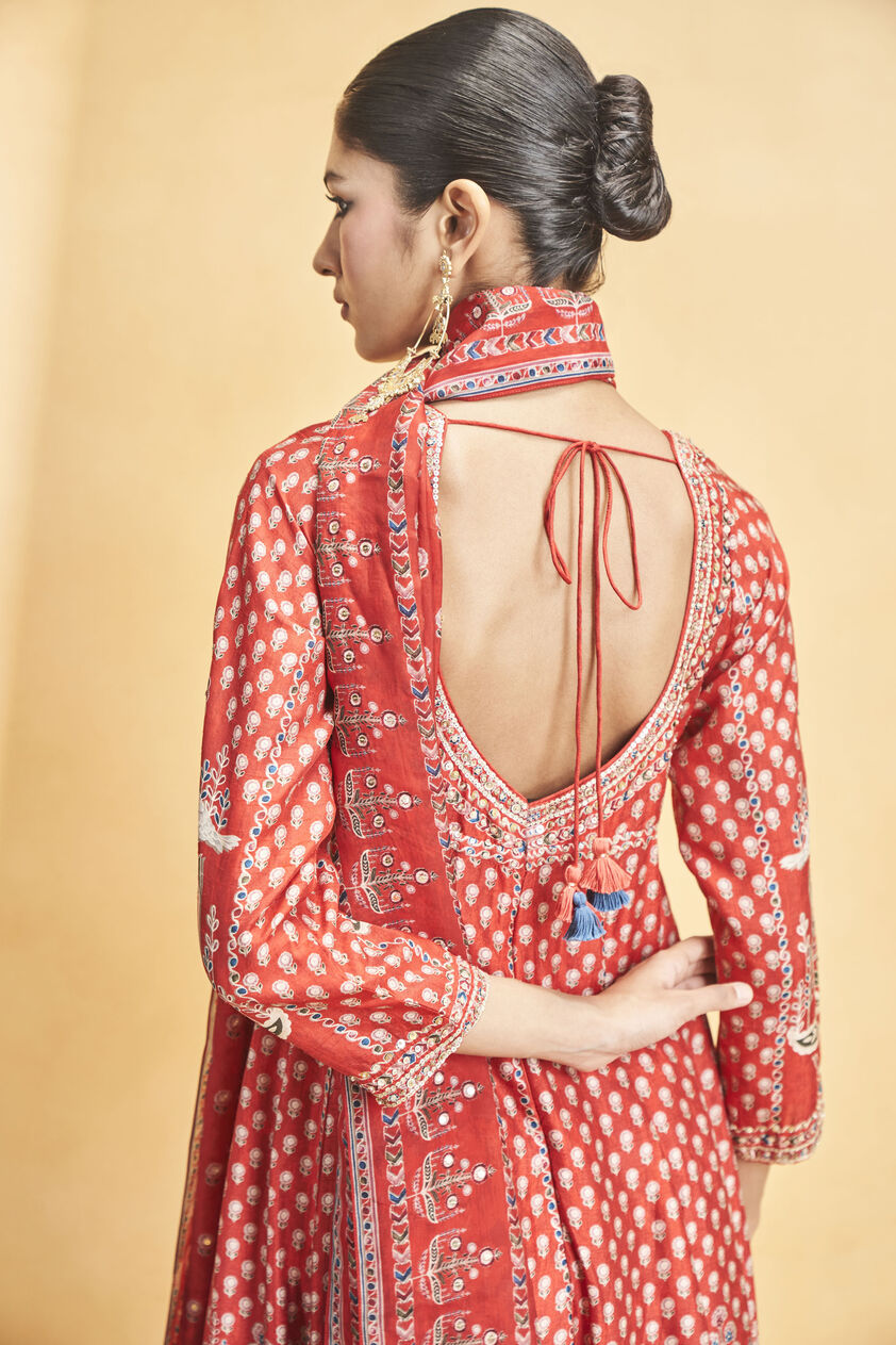 Naima Anarkali Set - Red, Red, image 7