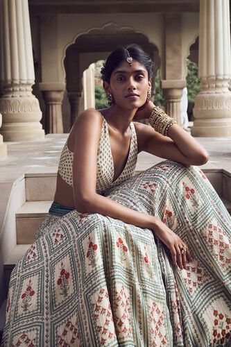 Dua Lehenga - Cream, Cream, image 5