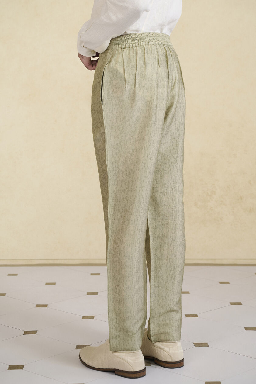 Sage Silk Trousers, Sage, image 4