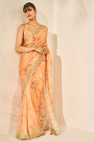 Gamya Saree - Peach