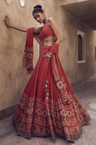 Chirasvi Lehenga - Red, Red, image 2