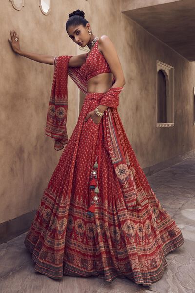 Chirasvi Lehenga - Red