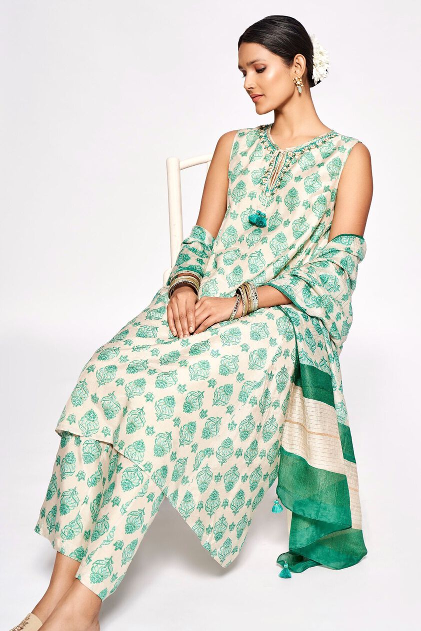 6 - Maushmi Kurta Set – Green, image 6