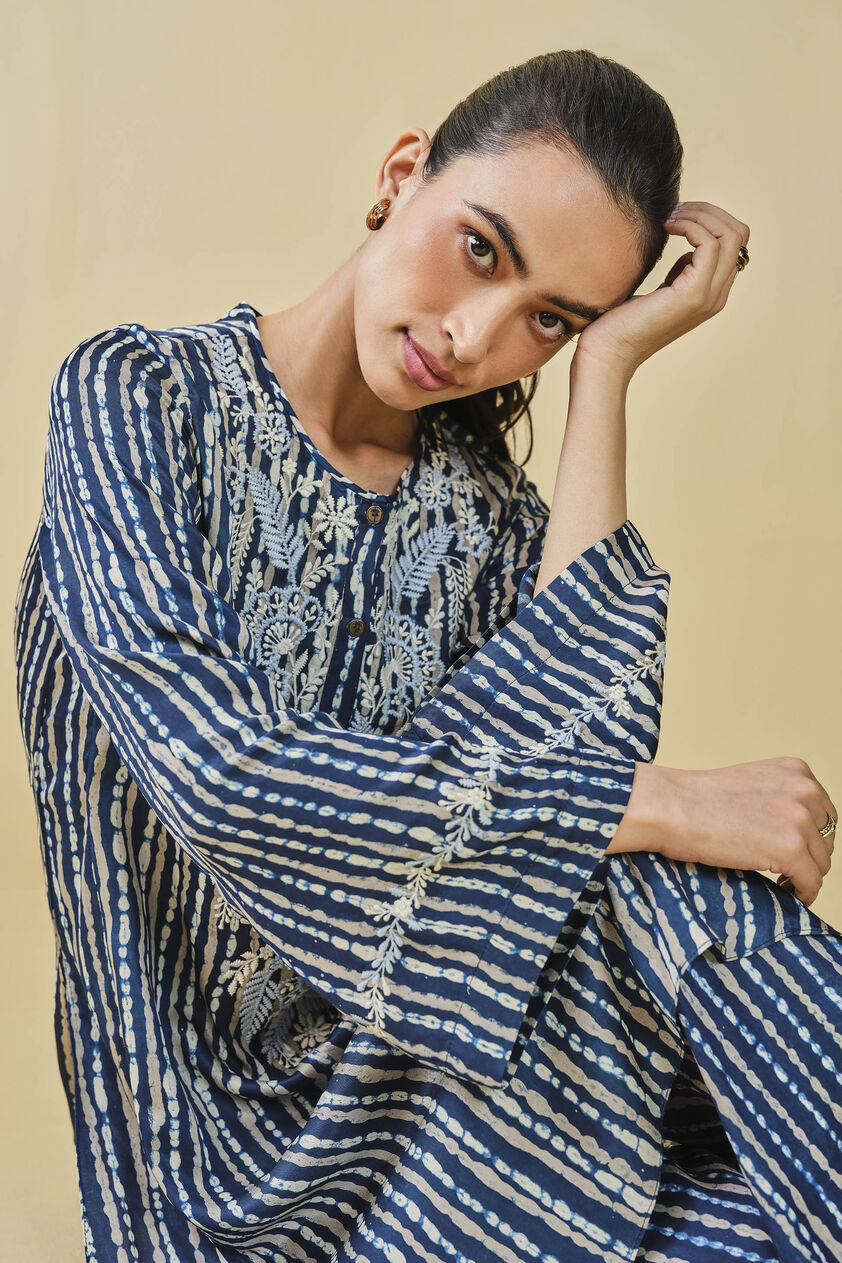 Biome Hand-block Printed Coord - Indigo, Indigo, image 10