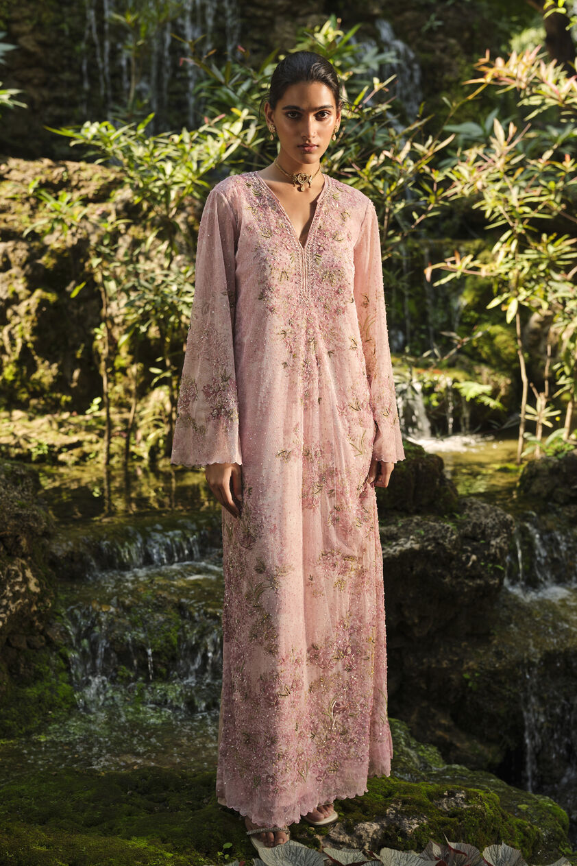 Silaam Printed Kaftan - Blush, Blush, image 1