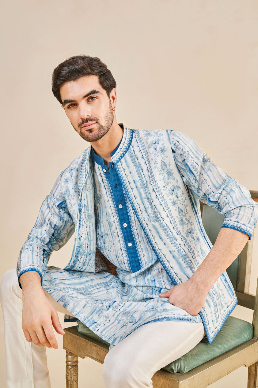 Abhinit Nehru Jacket - Blue, Blue, image 4