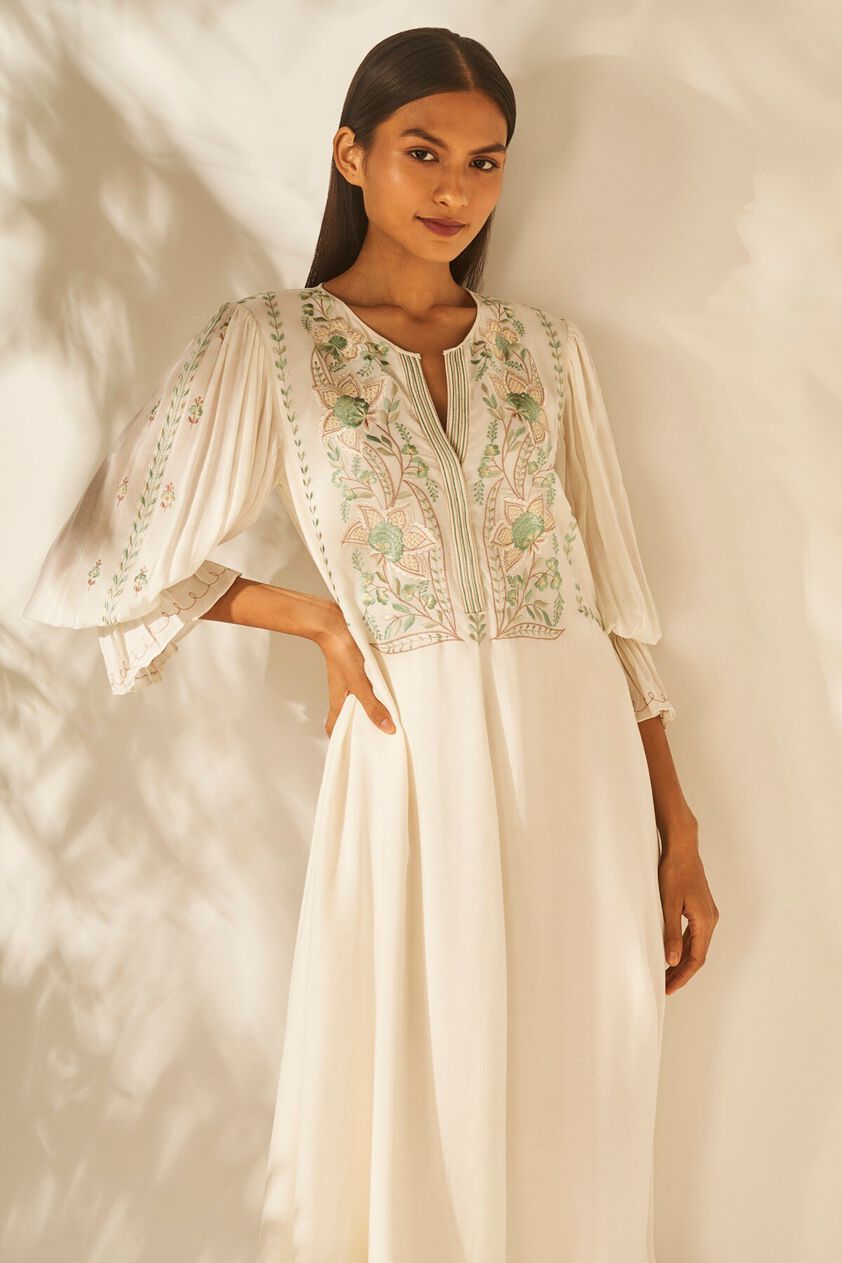6 - Dhwani Long Dress - Cream , image 6