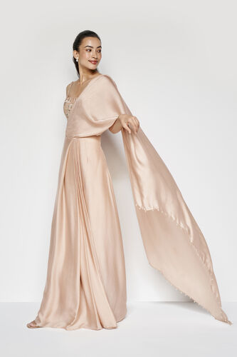 Aveline Saree Set - Hazelnut, Hazelnut, image 2