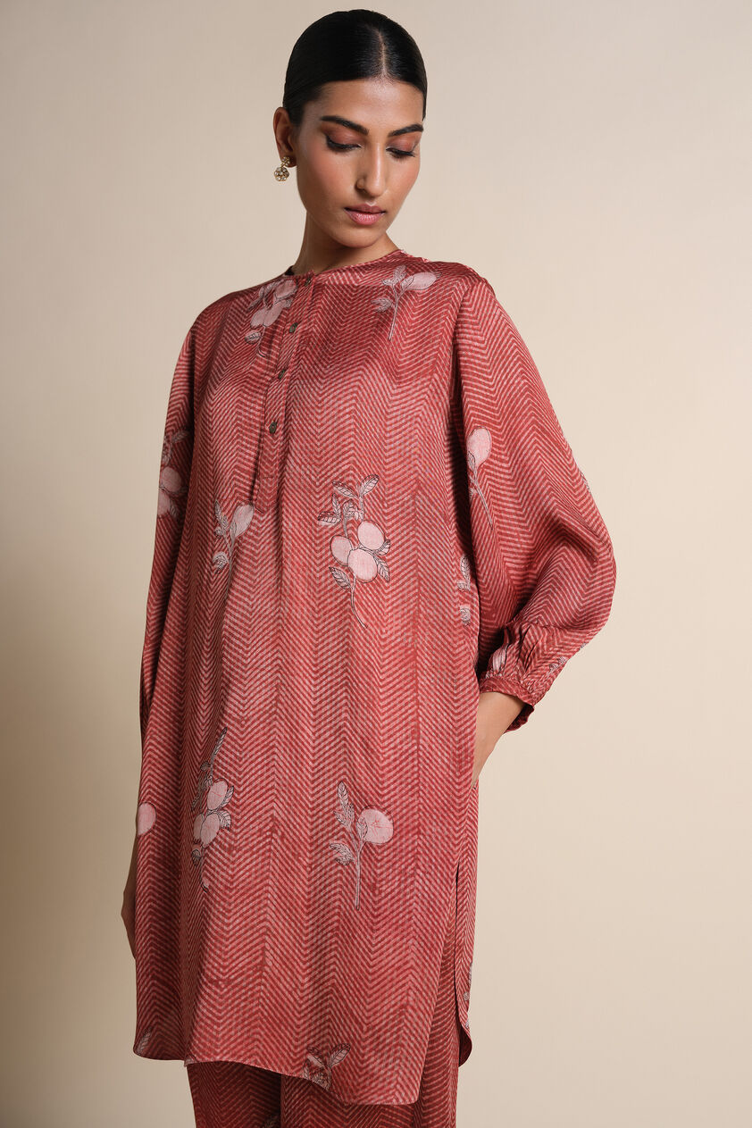 Akna Hand-block Printed Co-ord - Red, Red, image 4