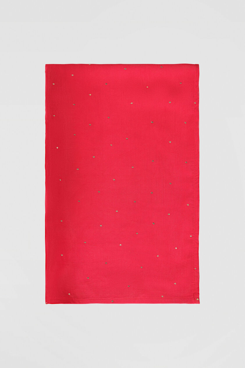 Sarovar Handcrafted Bandhani Silk Saree - Red, Red, image 5