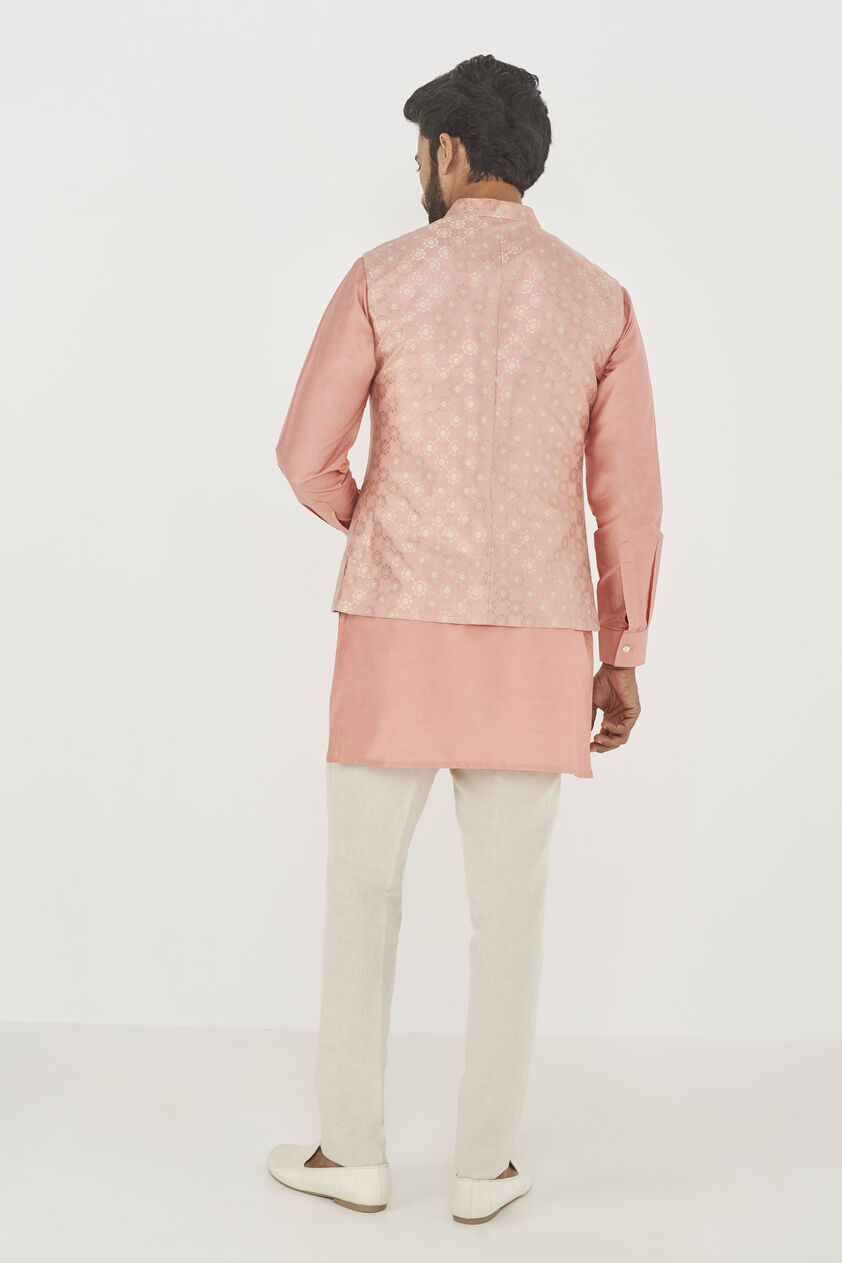 Nirved Nehru Jacket - Pink, Pink, image 3