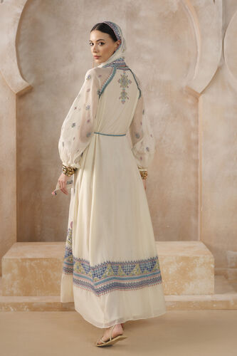 Stellara A-line Embroidered Mul Kaftan - Ivory, Ivory, image 2
