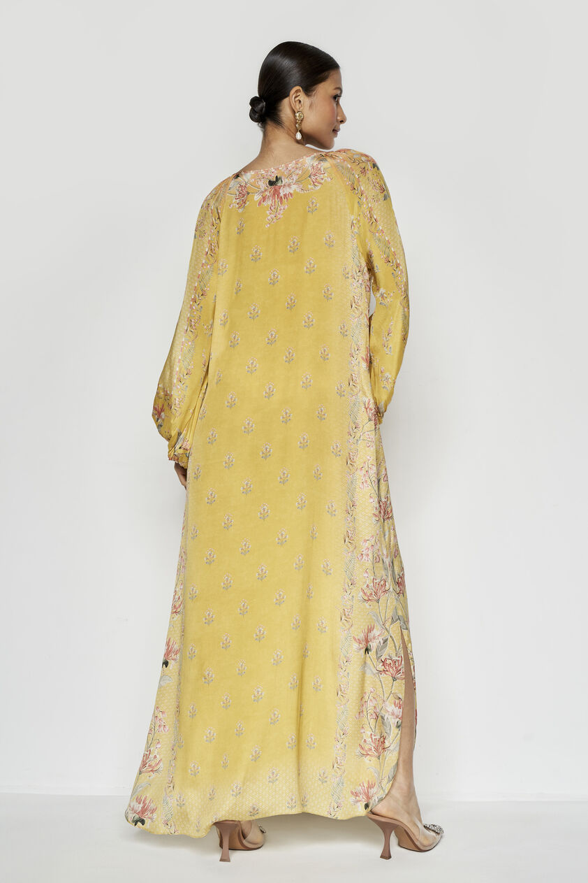 Amaltas Kaftan - Yellow, Yellow, image 3