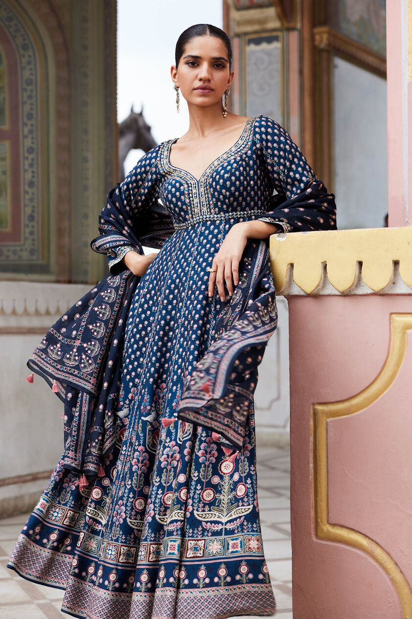 Naima Anarkali Set - Blue, Blue, image 7