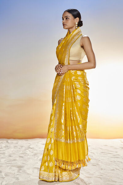 Sahana Benarasi Saree -Mustard