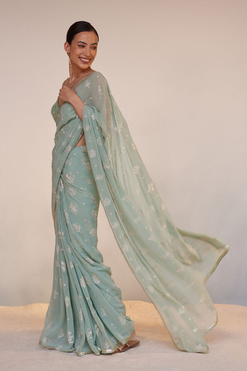 Iqra Saree, Sage, image 2