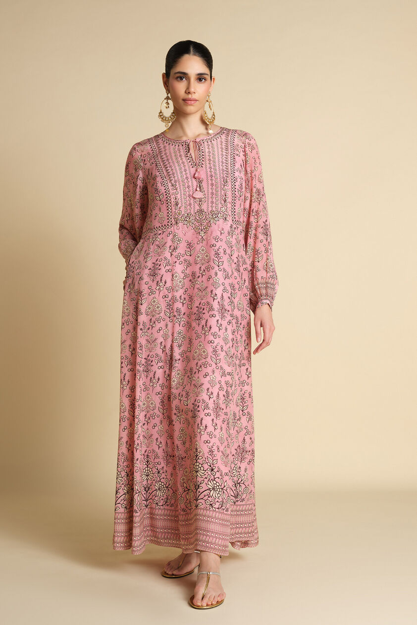 Niral Printed Kaftan - Blush, Blush, image 1