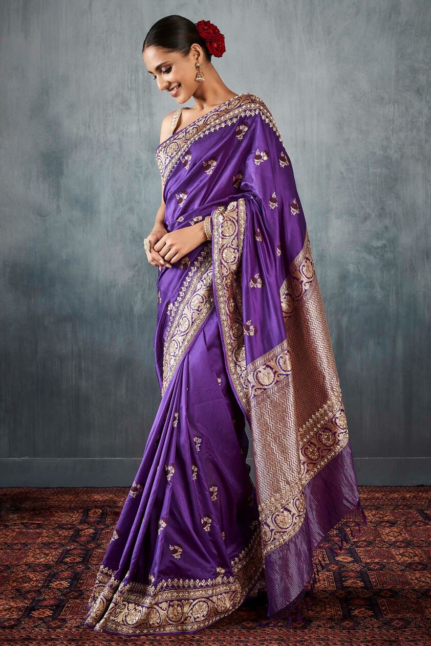 2 - Naitee Saree Set – Purple, image 2