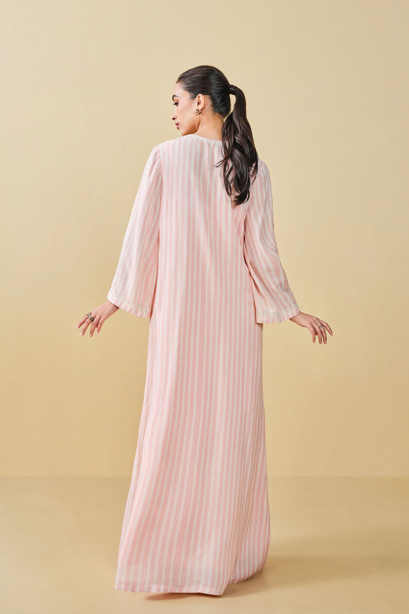 Berry Pluck Hand-block Printed Kaftan - Blush, Blush, image 2