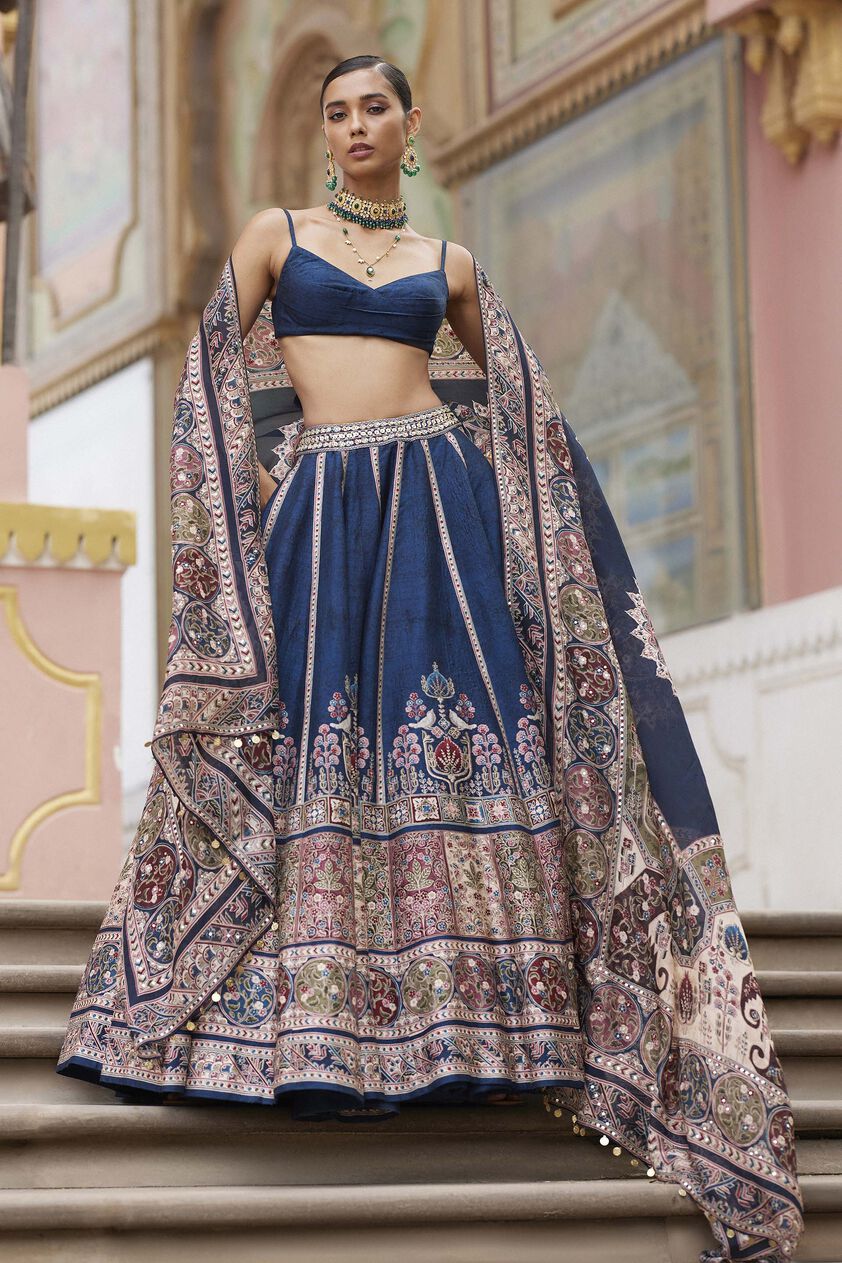 Azka Lehenga - Blue, Blue, image 1