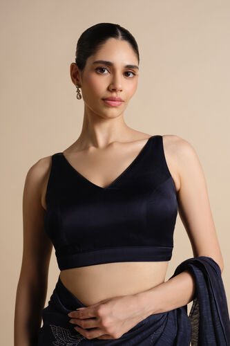 Shahaf Hand-embroidered Kantha Saree - Indigo, Indigo, image 7