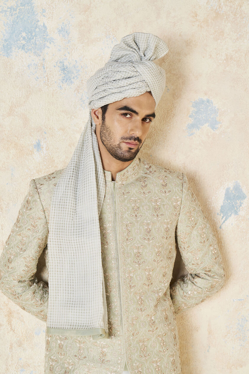 Akul Silk Safa - Sage, Sage, image 1