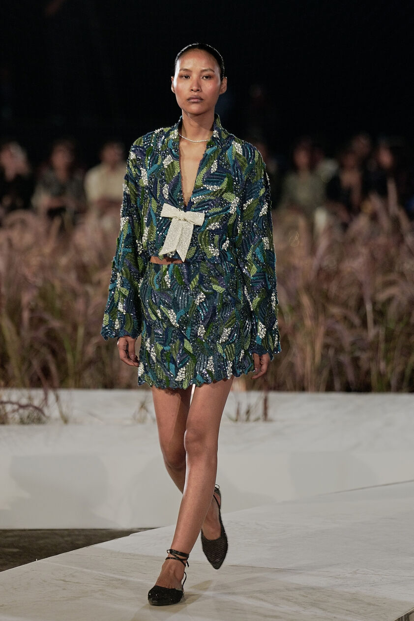 Azfrida Embroidered Skirt Set - Blue, Blue, image 1