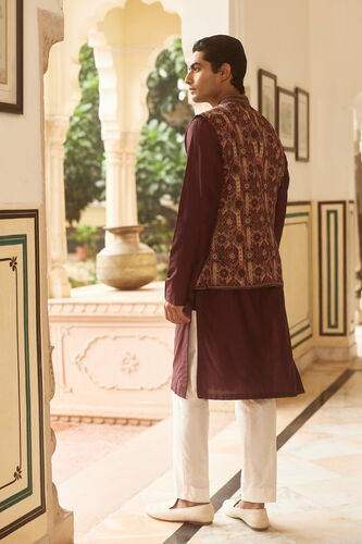 Ranjan Nehru Jacket - Maroon, Maroon, image 2