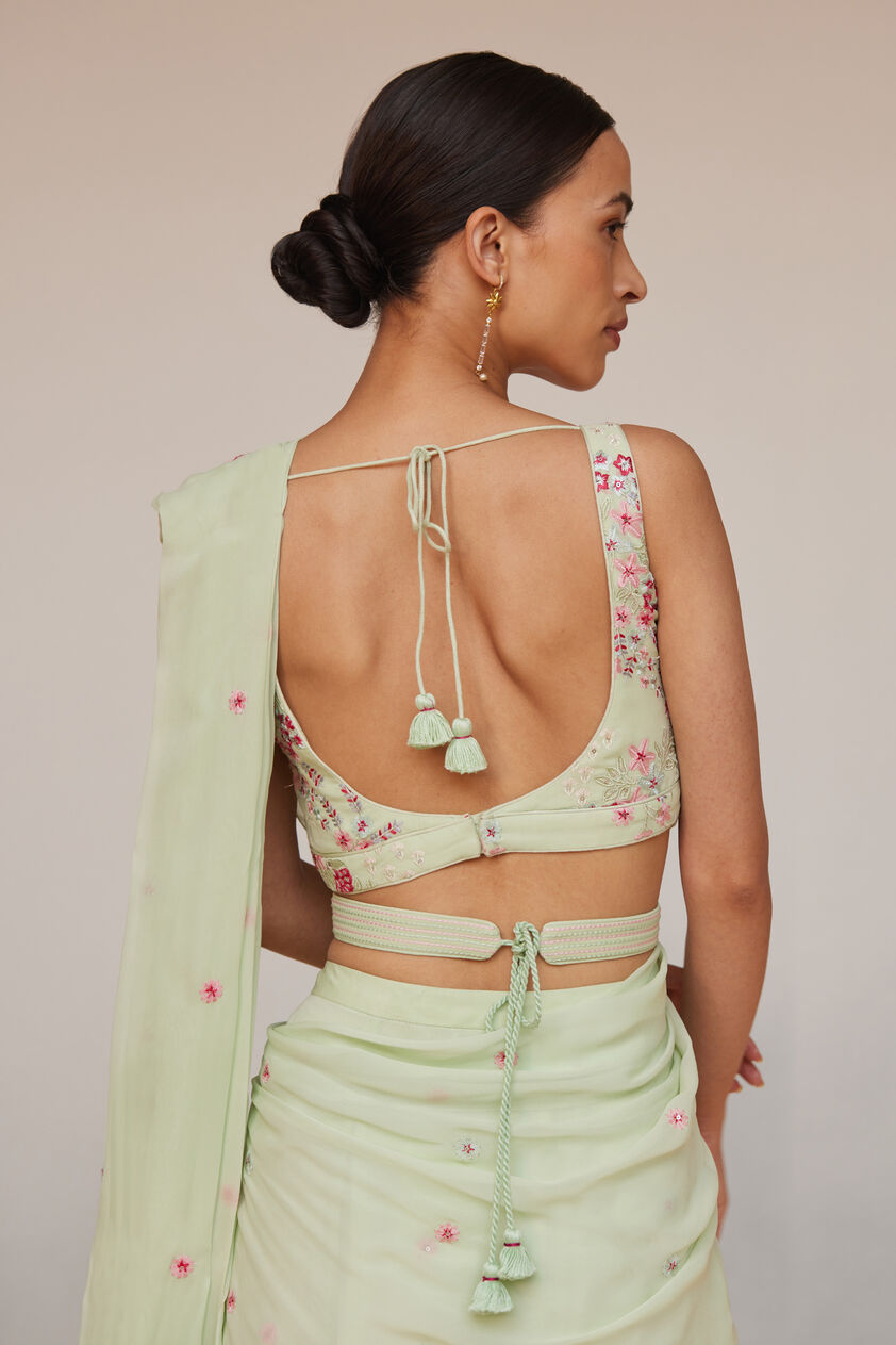 Asterope Saree - Pista, Pista, image 5