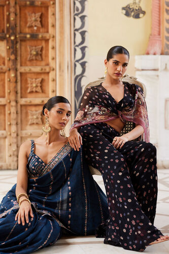 Nuris Saree - Blue, Blue, image 8