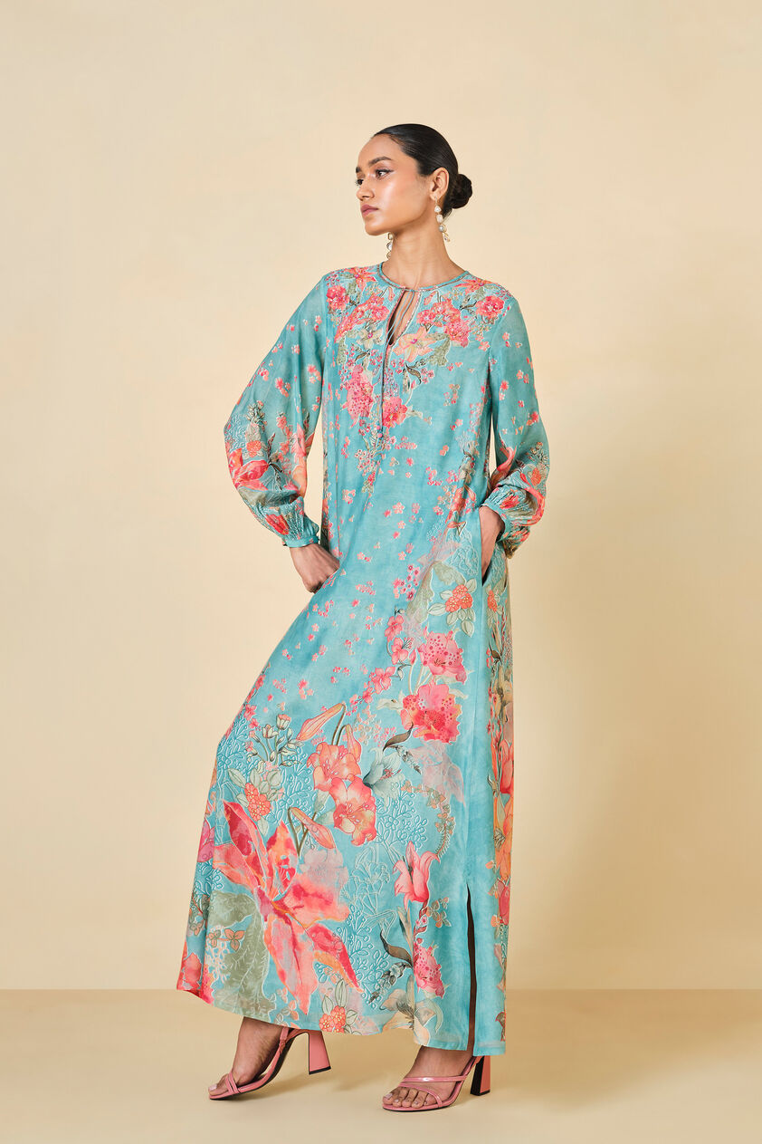 Nyneve Printed Kaftan - Blue, Blue, image 2