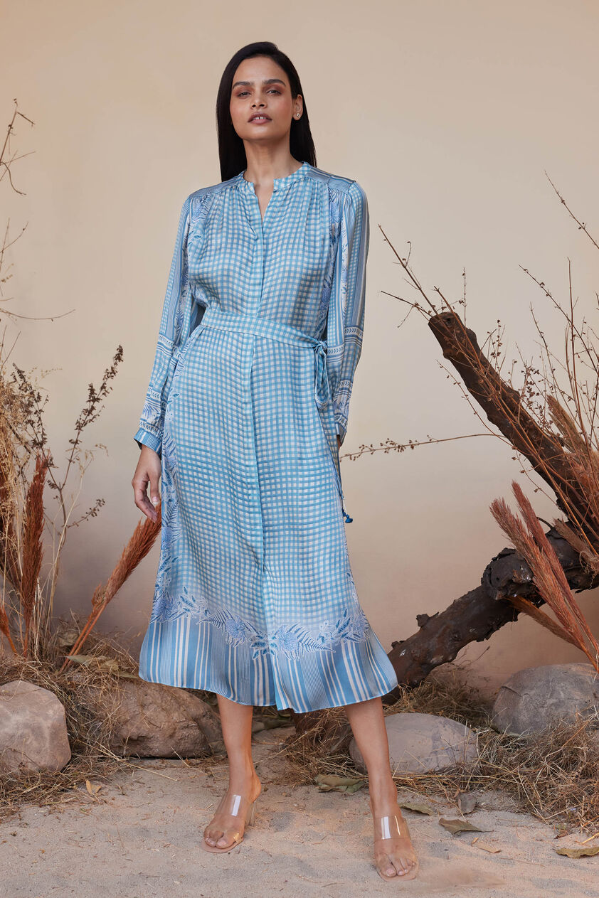 Neela Tie-up Dress - Blue, Blue, image 1