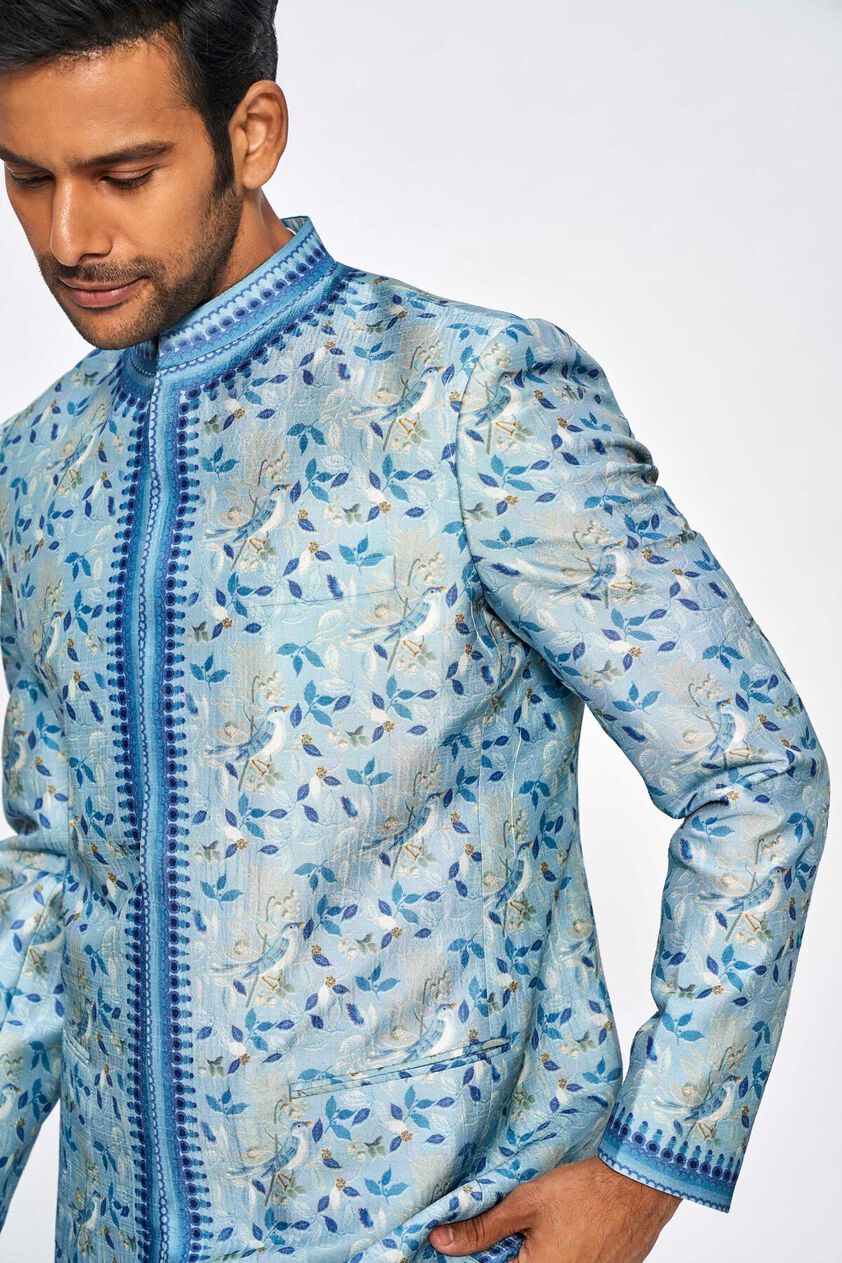 4 - Malaank Bandhgala - Powder Blue, image 4