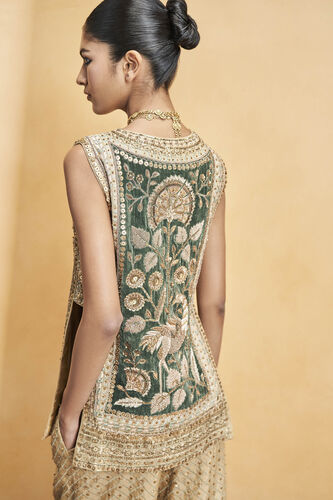 Heart Of The Forest Embroidered Zardozi Set - Gold, Gold, image 8