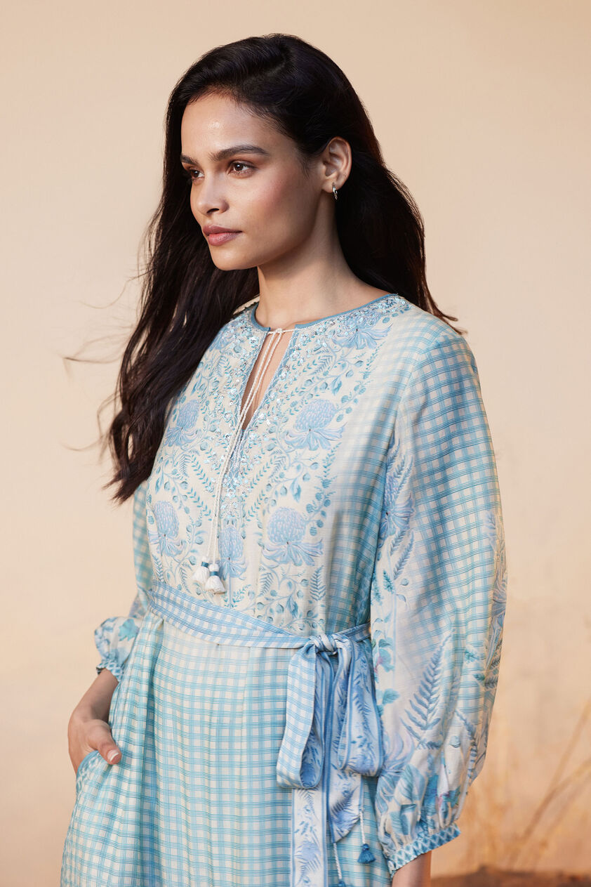 Neela Tiered Dress - Blue, Blue, image 4