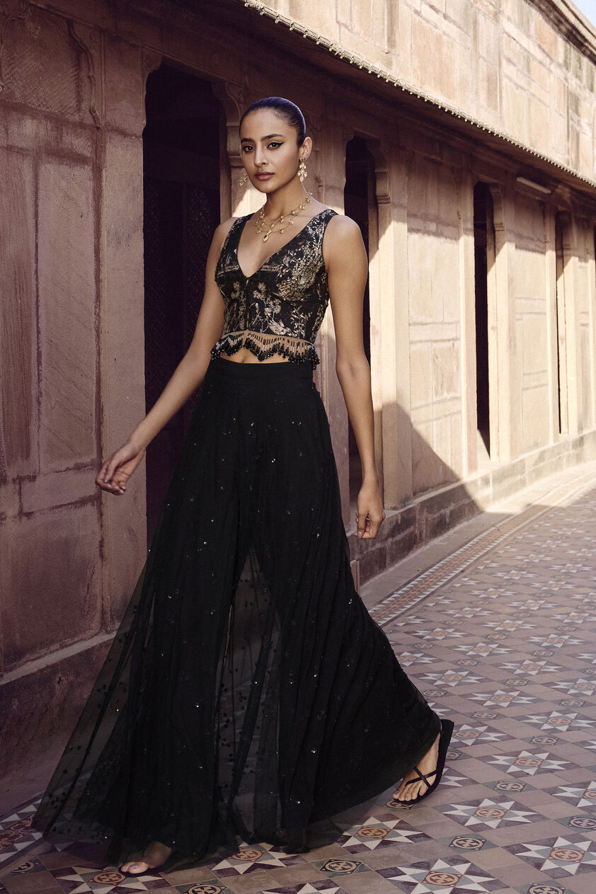 Alayla Sharara Set - Black, Black, image 3