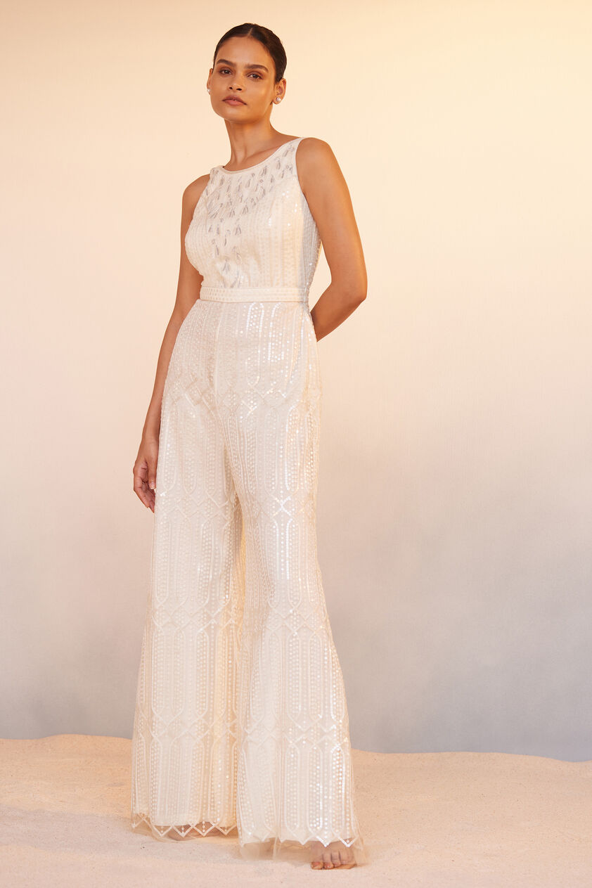 Refa Embroidered Jumpsuit - Ivory, Ivory, image 1