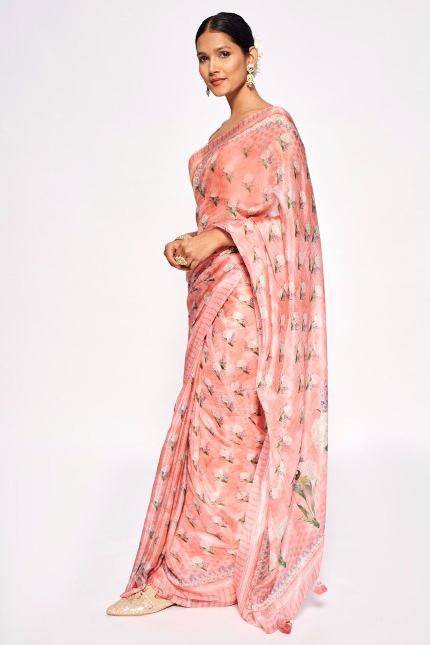 2 - Aazeen Saree – Peach, image 2