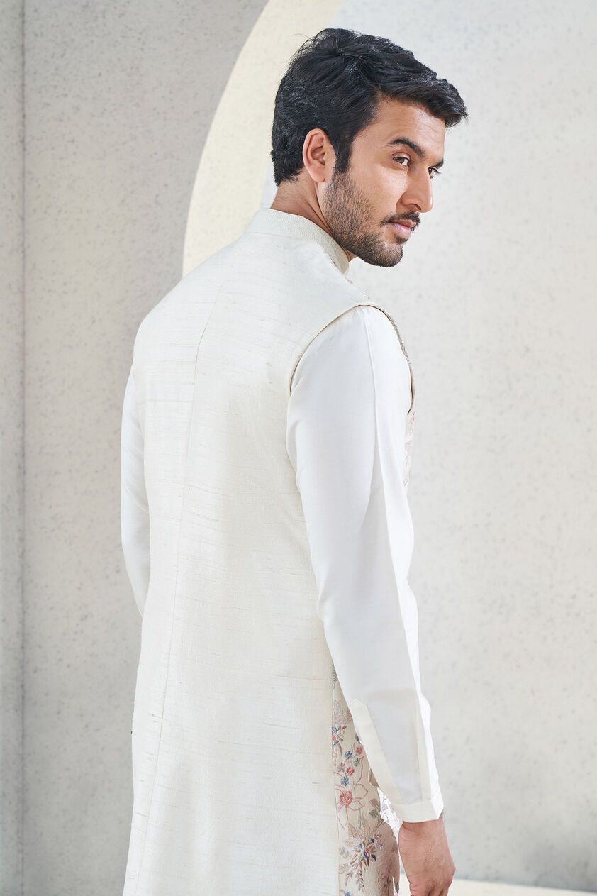 Dhruvam Nehru Jacket - Ivory, Ivory, image 5