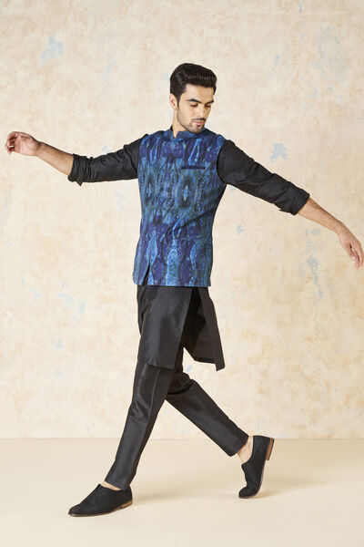 Adhrit Nehru Jacket - Blue