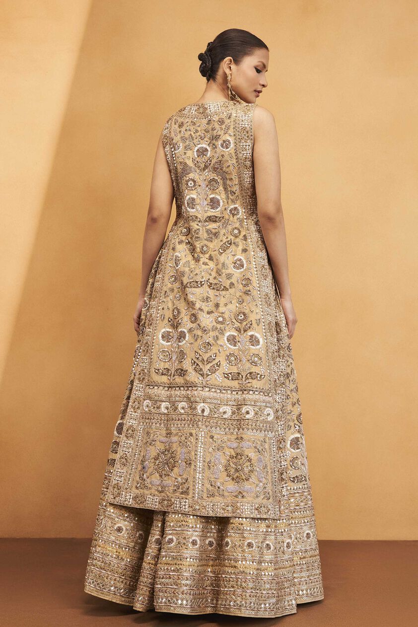 Serenade Of The Woods Gota Patti & Zardozi Silk Lehenga - Gold, Gold, image 2