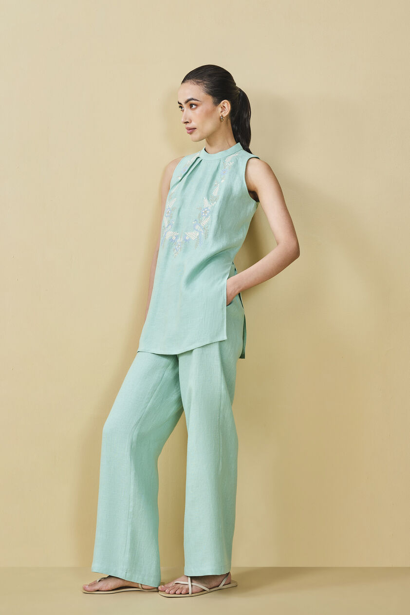Birding Embroidered Hemp Coord - Mint, Mint, image 2