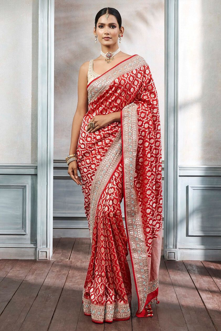 1 - Pankuni Saree Set – Red, image 1