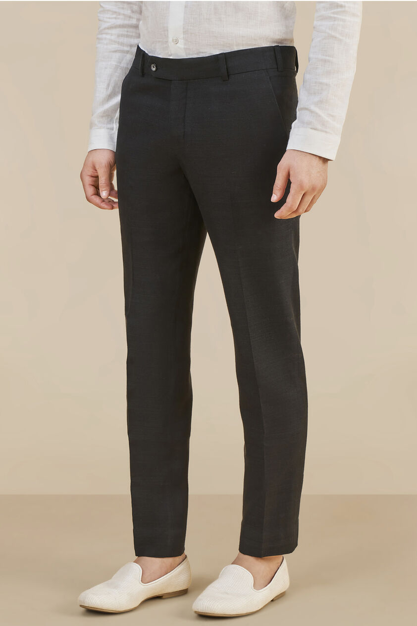 Black Linen Trousers, Black, image 2