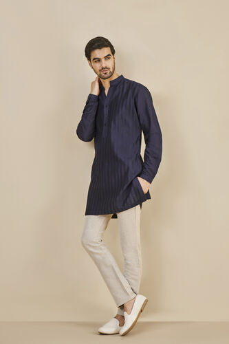 Fiadh Silk Kurta - Navy, Navy, image 1