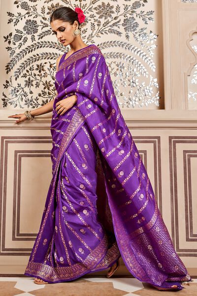 Sravya Benarasi Saree - Purple